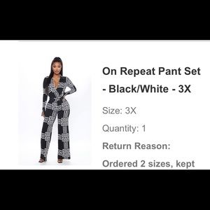 This is a cute 2-piece outfit in a size 3X.